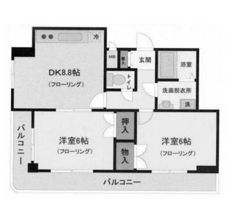 東京都豊島区千早４丁目 賃貸マンション 2DK
